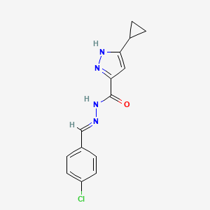 N'-(4-chlorobenzylidene)-3-cyclopropyl-1H-pyrazole-5-carbohydrazide