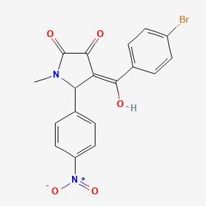 (4E)-4-[(4-bromophenyl)-hydroxymethylidene]-1-methyl-5-(4-nitrophenyl)pyrrolidine-2,3-dione