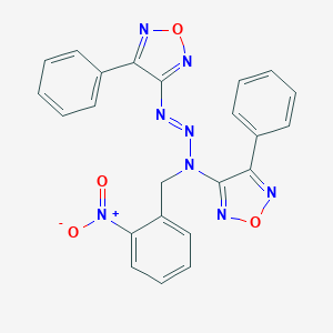 molecular formula C23H16N8O4 B388768 3,3'-[(1E)-3-(2-nitrobenzyl)triaz-1-ene-1,3-diyl]bis(4-phenyl-1,2,5-oxadiazole) 