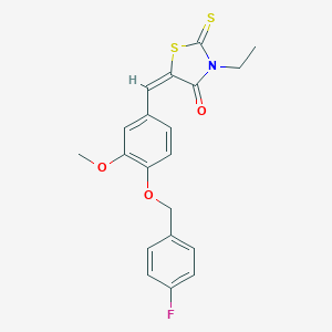3-Ethyl-5-{4-[(4-fluorobenzyl)oxy]-3-methoxybenzylidene}-2-thioxo-1,3-thiazolidin-4-one
