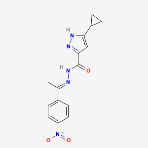 3-cyclopropyl-N'-[1-(4-nitrophenyl)ethylidene]-1H-pyrazole-5-carbohydrazide