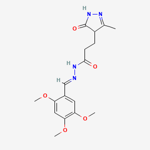 3-(3-methyl-5-oxo-4,5-dihydro-1H-pyrazol-4-yl)-N'-[(E)-(2,4,5-trimethoxyphenyl)methylidene]propanehydrazide