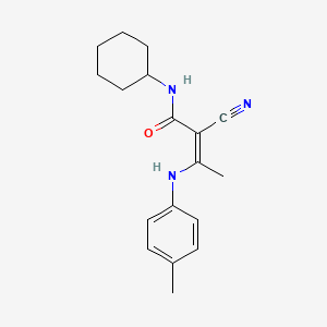 (Z)-2-cyano-N-cyclohexyl-3-(4-methylanilino)but-2-enamide