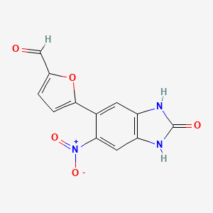 molecular formula C12H7N3O5 B3887731 5-(6-nitro-2-oxo-2,3-dihydro-1H-benzimidazol-5-yl)furan-2-carbaldehyde 