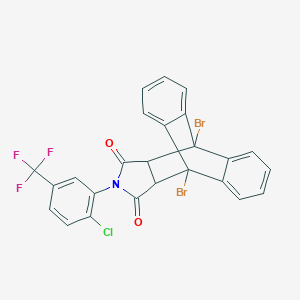 1,8-Dibromo-17-[2-chloro-5-(trifluoromethyl)phenyl]-17-azapentacyclo[6.6.5.0~2,7~.0~9,14~.0~15,19~]nonadeca-2,4,6,9,11,13-hexaene-16,18-dione (non-preferred name)