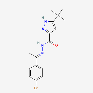 molecular formula C16H19BrN4O B3887742 N'-[1-(4-bromophenyl)ethylidene]-3-tert-butyl-1H-pyrazole-5-carbohydrazide 