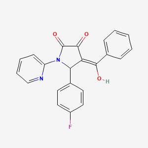 molecular formula C22H15FN2O3 B3887746 4-benzoyl-5-(4-fluorophenyl)-3-hydroxy-1-(2-pyridinyl)-1,5-dihydro-2H-pyrrol-2-one 