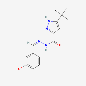 5-tert-butyl-N-[(Z)-(3-methoxyphenyl)methylideneamino]-1H-pyrazole-3-carboxamide