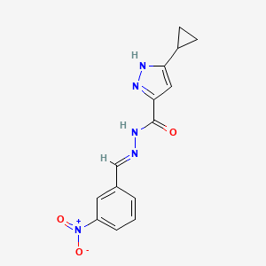 3-cyclopropyl-N'-(3-nitrobenzylidene)-1H-pyrazole-5-carbohydrazide