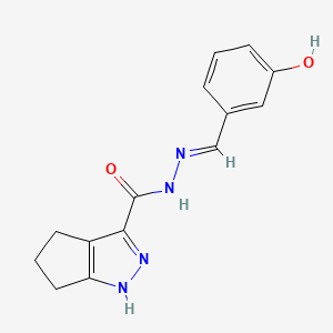 N'-(3-hydroxybenzylidene)-1,4,5,6-tetrahydrocyclopenta[c]pyrazole-3-carbohydrazide