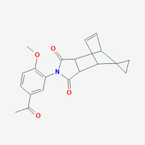 molecular formula C20H19NO4 B388778 2-(5-acetyl-2-methoxyphenyl)-3a,4,7,7a-tetrahydro-1H-spiro[2-aza-4,7-methanoisoindole-8,1'-cyclopropane]-1,3(2H)-dione 