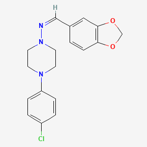 (1E)-1-(2H-1,3-benzodioxol-5-yl)-N-[4-(4-chlorophenyl)piperazin-1-yl]methanimine