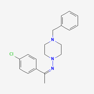 molecular formula C19H22ClN3 B3887808 (1Z)-N-(4-BENZYLPIPERAZIN-1-YL)-1-(4-CHLOROPHENYL)ETHAN-1-IMINE 