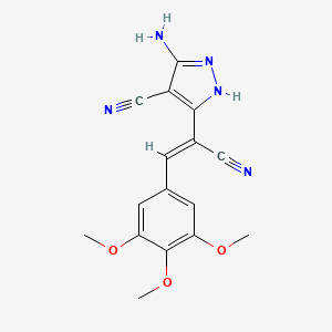 3-amino-5-[(Z)-1-cyano-2-(3,4,5-trimethoxyphenyl)ethenyl]-1H-pyrazole-4-carbonitrile