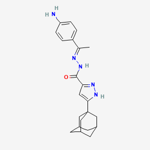 molecular formula C22H27N5O B3887826 3-(1-adamantyl)-N'-[1-(4-aminophenyl)ethylidene]-1H-pyrazole-5-carbohydrazide 