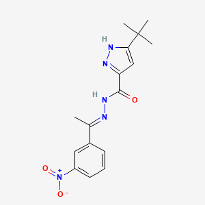 3-tert-butyl-N'-[(1E)-1-(3-nitrophenyl)ethylidene]-1H-pyrazole-5-carbohydrazide