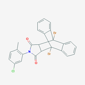 molecular formula C25H16Br2ClNO2 B388784 1,8-Dibromo-17-(5-chloro-2-methylphenyl)-17-azapentacyclo[6.6.5.0~2,7~.0~9,14~.0~15,19~]nonadeca-2,4,6,9,11,13-hexaene-16,18-dione (non-preferred name) 