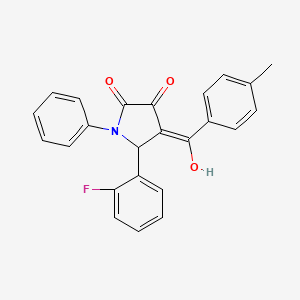 (4E)-5-(2-fluorophenyl)-4-[hydroxy-(4-methylphenyl)methylidene]-1-phenylpyrrolidine-2,3-dione