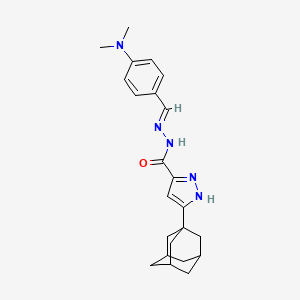 molecular formula C23H29N5O B3887857 3-(1-adamantyl)-N'-{(E)-[4-(dimethylamino)phenyl]methylidene}-1H-pyrazole-5-carbohydrazide 