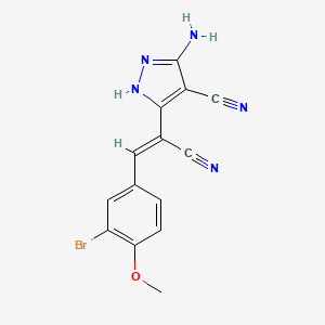 5-AMINO-3-[(Z)-2-(3-BROMO-4-METHOXYPHENYL)-1-CYANO-1-ETHENYL]-1H-PYRAZOL-4-YL CYANIDE