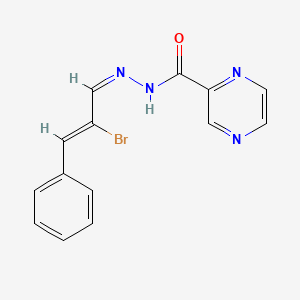 N'-[(1Z,2Z)-2-bromo-3-phenylprop-2-en-1-ylidene]pyrazine-2-carbohydrazide