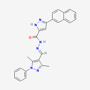 N'-[(3,5-dimethyl-1-phenyl-1H-pyrazol-4-yl)methylene]-3-(2-naphthyl)-1H-pyrazole-5-carbohydrazide