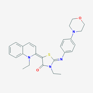 molecular formula C26H28N4O2S B388798 3-ethyl-5-[1-ethyl-2(1H)-quinolinyliden]-2-[(4-morpholinophenyl)imino]-1,3-thiazolan-4-one 