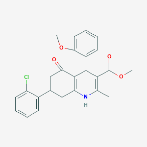 molecular formula C25H24ClNO4 B388806 Methyl 7-(2-chlorophenyl)-4-(2-methoxyphenyl)-2-methyl-5-oxo-1,4,5,6,7,8-hexahydroquinoline-3-carboxylate 