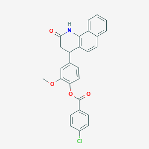 molecular formula C27H20ClNO4 B388809 2-Methoxy-4-(2-oxo-1,2,3,4-tetrahydrobenzo[h]quinolin-4-yl)phenyl 4-chlorobenzoate CAS No. 5751-70-2