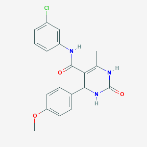 molecular formula C19H18ClN3O3 B388818 N-(3-chlorophenyl)-4-(4-methoxyphenyl)-6-methyl-2-oxo-1,2,3,4-tetrahydropyrimidine-5-carboxamide 