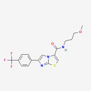 molecular formula C17H16F3N3O2S B3888251 N-(3-methoxypropyl)-6-[4-(trifluoromethyl)phenyl]imidazo[2,1-b][1,3]thiazole-3-carboxamide 