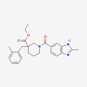 ethyl 1-[(2-methyl-1H-benzimidazol-6-yl)carbonyl]-3-(2-methylbenzyl)-3-piperidinecarboxylate