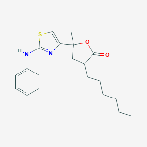 3-hexyl-5-methyl-5-{2-[(4-methylphenyl)amino]-1,3-thiazol-4-yl}dihydrofuran-2(3H)-one