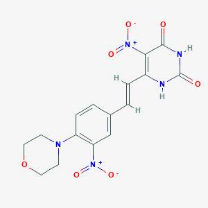 6-[(1E)-2-[4-(MORPHOLIN-4-YL)-3-NITROPHENYL]ETHENYL]-5-NITROPYRIMIDINE-2,4-DIOL