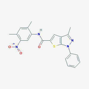 molecular formula C21H18N4O3S B388834 N-(2,4-dimethyl-5-nitrophenyl)-3-methyl-1-phenyl-1H-thieno[2,3-c]pyrazole-5-carboxamide 