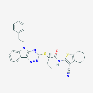 N~1~-(3-cyano-4,5,6,7-tetrahydro-1-benzothiophen-2-yl)-2-[(5-phenethyl-5H-[1,2,4]triazino[5,6-b]indol-3-yl)sulfanyl]butanamide