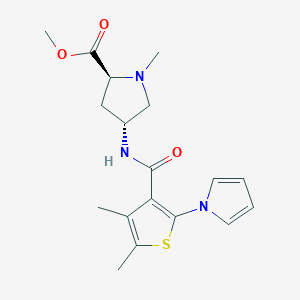 methyl (2S,4R)-4-({[4,5-dimethyl-2-(1H-pyrrol-1-yl)-3-thienyl]carbonyl}amino)-1-methylpyrrolidine-2-carboxylate