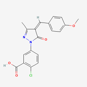 2-chloro-5-[4-(4-methoxybenzylidene)-3-methyl-5-oxo-4,5-dihydro-1H-pyrazol-1-yl]benzoic acid