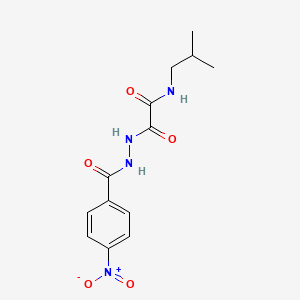 N-(2-methylpropyl)-2-[2-(4-nitrobenzoyl)hydrazinyl]-2-oxoacetamide