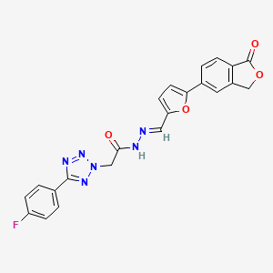 2-[5-(4-fluorophenyl)tetrazol-2-yl]-N-[(E)-[5-(1-oxo-3H-2-benzofuran-5-yl)furan-2-yl]methylideneamino]acetamide