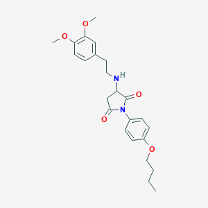 molecular formula C24H30N2O5 B388847 1-(4-Butoxyphenyl)-3-[2-(3,4-dimethoxyphenyl)ethylamino]pyrrolidine-2,5-dione CAS No. 318245-66-8