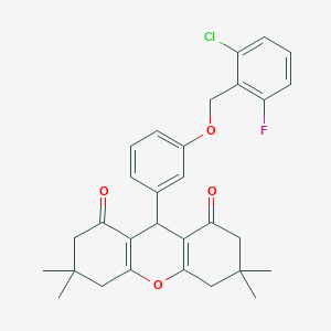 9-{3-[(2-chloro-6-fluorobenzyl)oxy]phenyl}-3,3,6,6-tetramethyl-3,4,5,6,7,9-hexahydro-1H-xanthene-1,8(2H)-dione