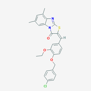 2-{4-[(4-chlorobenzyl)oxy]-3-ethoxybenzylidene}-6,8-dimethyl[1,3]thiazolo[3,2-a]benzimidazol-3(2H)-one