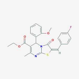 ethyl 2-(4-fluorobenzylidene)-5-(2-methoxyphenyl)-7-methyl-3-oxo-2,3-dihydro-5H-[1,3]thiazolo[3,2-a]pyrimidine-6-carboxylate