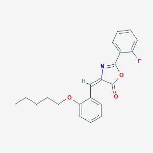 molecular formula C21H20FNO3 B388863 2-(2-fluorophenyl)-4-[2-(pentyloxy)benzylidene]-1,3-oxazol-5(4H)-one 