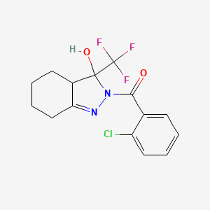 (2-chlorophenyl)[3-hydroxy-3-(trifluoromethyl)-3,3a,4,5,6,7-hexahydro-2H-indazol-2-yl]methanone