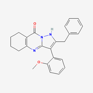 molecular formula C24H23N3O2 B3888699 2-benzyl-3-(2-methoxyphenyl)-5,6,7,8-tetrahydro-1H-pyrazolo[5,1-b]quinazolin-9-one 