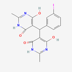 molecular formula C17H15IN4O4 B3888703 5,5'-[(3-iodophenyl)methylene]bis(6-hydroxy-2-methyl-4(3H)-pyrimidinone) 