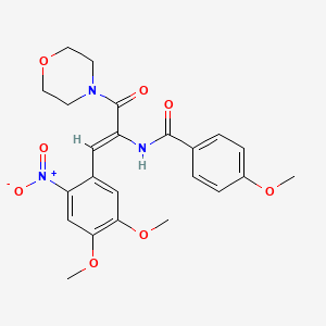 molecular formula C23H25N3O8 B3888706 N-[(Z)-1-(4,5-dimethoxy-2-nitrophenyl)-3-morpholin-4-yl-3-oxoprop-1-en-2-yl]-4-methoxybenzamide 