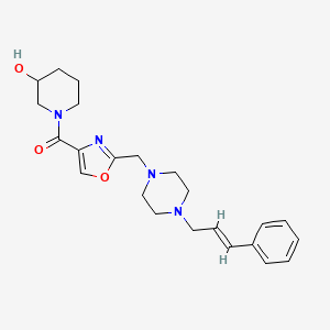 1-{[2-({4-[(2E)-3-phenyl-2-propen-1-yl]-1-piperazinyl}methyl)-1,3-oxazol-4-yl]carbonyl}-3-piperidinol